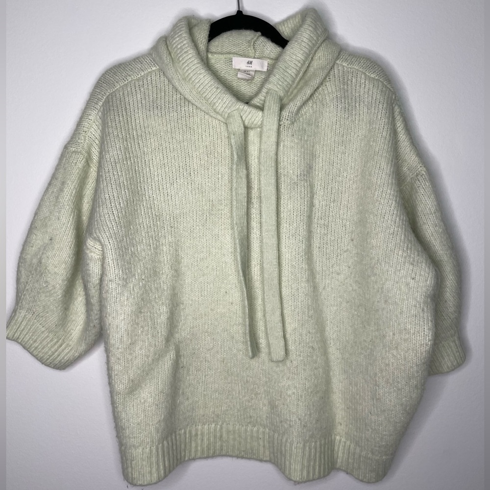 H&M mint oversized hooded knit sweater